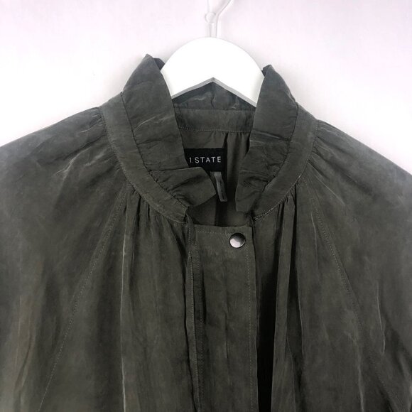 1. State Olive Green Silky Soft Bomber Jacket Size Large - Picture 7 of 15